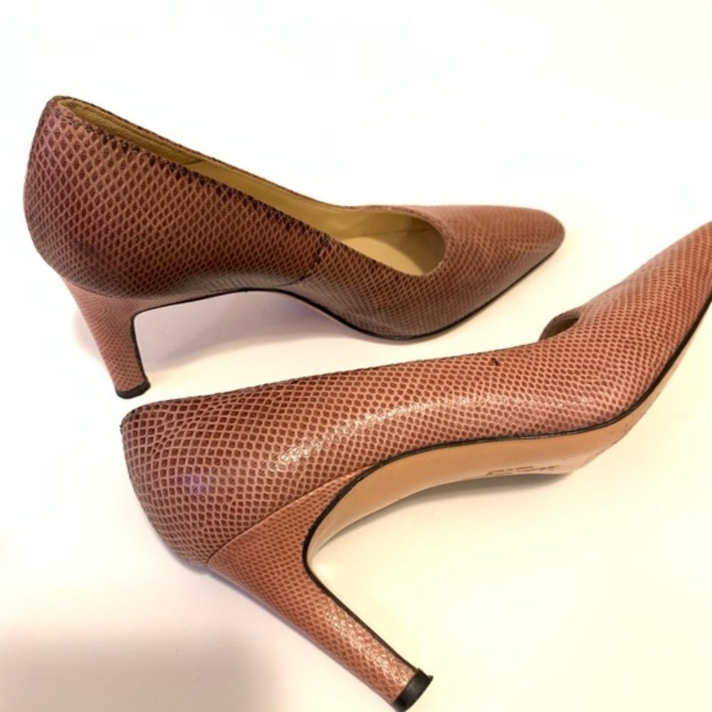 Salvatore Ferragamo Two Toned Snakeskin Pumps - Picture 9 of 15